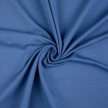 40 cm Reststück Jersey Uni Jeansblau